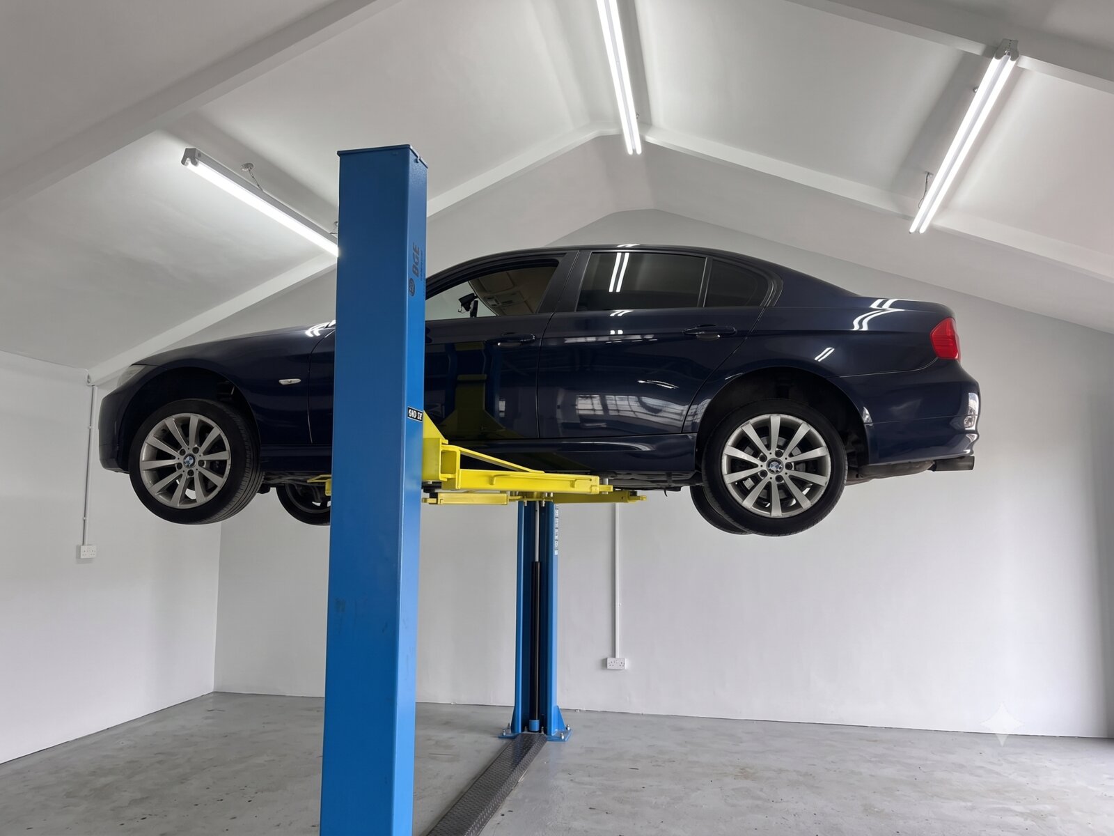 BMW on two-post lift